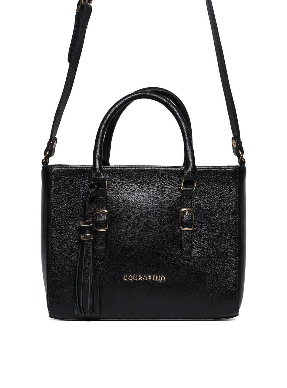 Bolsa Tote Tiracolo com Barbicacho - Preta BSI-5956 - PR