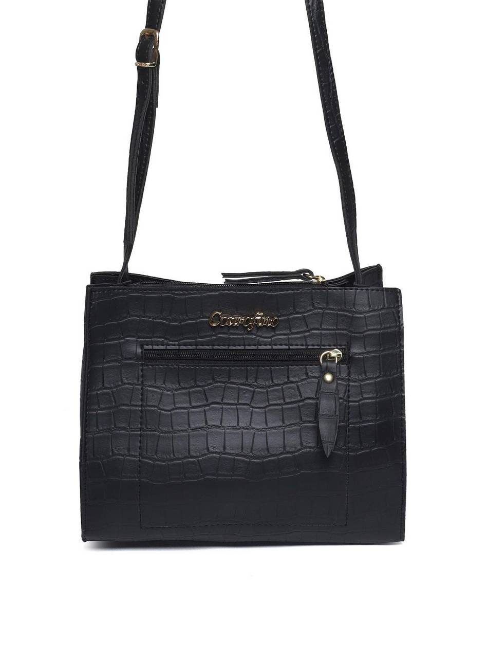 Bolsa Tote Transversal com Ziper - Preta BSI-5052 - PR