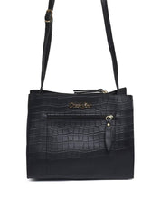 Bolsa Tote Transversal com Ziper - Preta BSI-5052 - PR