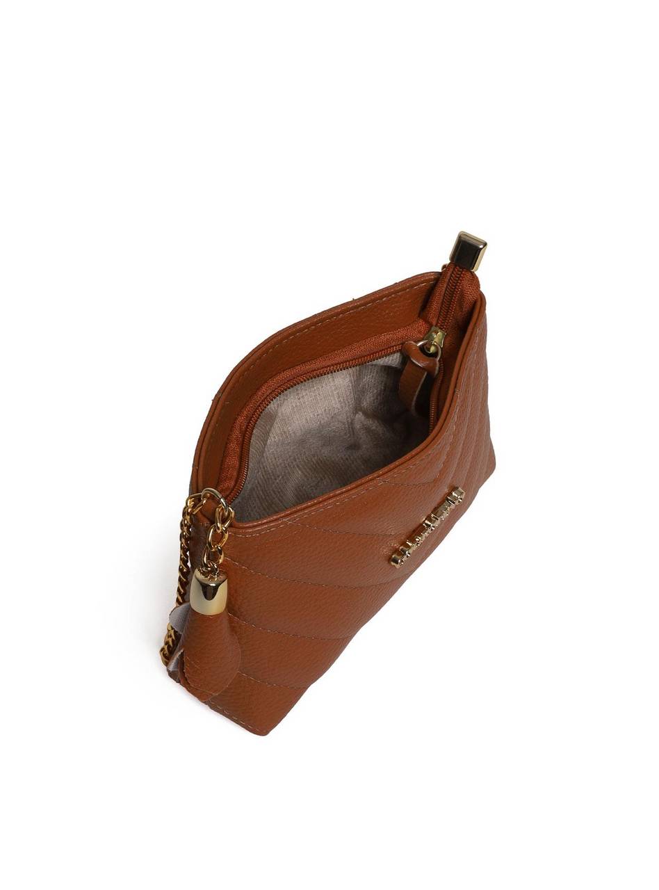 Bolsa Clutch Sintética Tiracolo com Detalhes em Costura - Castor BSI-5961 - CS