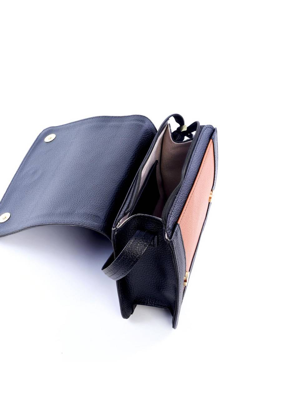 Bolsa Satchel Transversal Bicolor - Preta BSI-6094 - PR