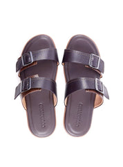 Chinelo Masculino Slide em Couro com Duas Fivelas SDI-11768 - CA