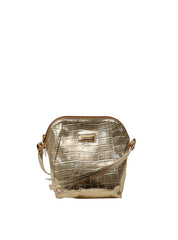 Bolsa Transversal Tote Detalhe Crocô Ouro BSI-5176 - AU