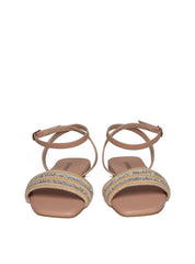 Sandália Feminina Rasteira Rosto Palha - Nude SDI-11641 - NU