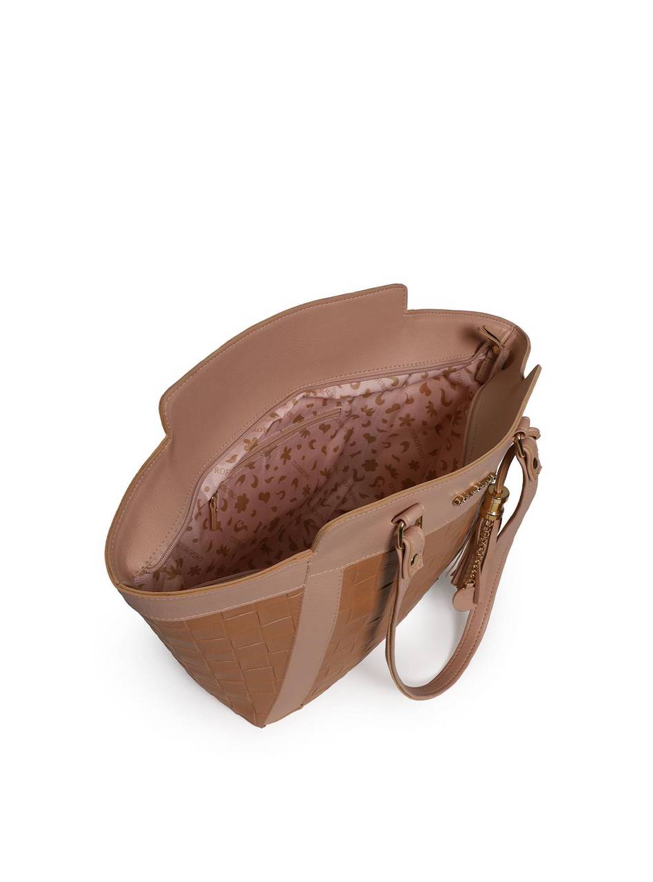 Bolsa Tote Grande Tiracolo Detalhe Barbicacho Nude BSI-5973 - NU