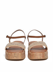 Sandália Papete com Salto em Cortiça - Castor SDI-11680 - CS