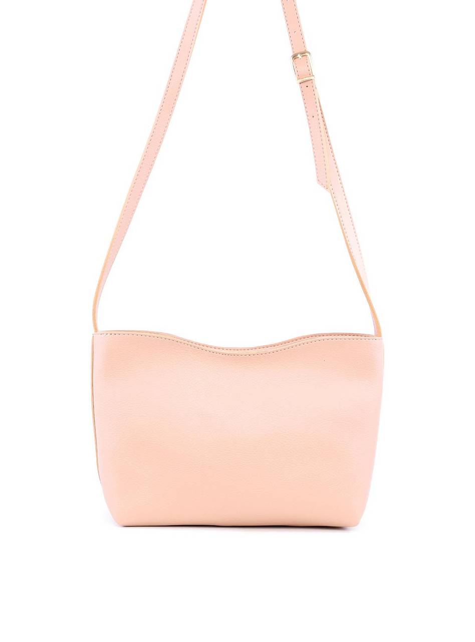 Bolsa Tote Transversal com Borda Ondulada - Nude BSI-6149 - NU
