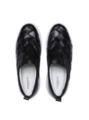 Calçado Masculino Sapatênis Entrelaçado Couro - Preta SP-11627 - PR