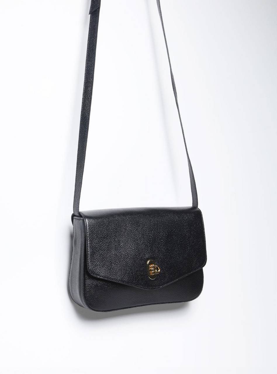 Bolsa Satchel Couro Pequena Transversal Preta BSI-5867 - PR