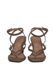 Sandália Feminina Couro Salto Fino - Cinza SDI-11648 - CZ