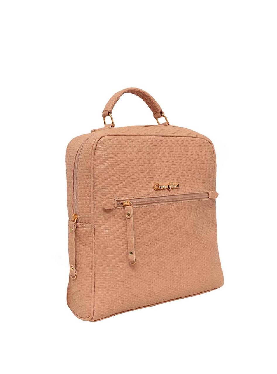 Mochila Casual Grande Ziper Frontal Divisórias Nude MEI-410 - NU