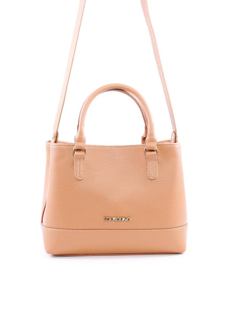 Bolsa Tote Quadrada Alça Dupla com Detalhes - Nude BSI-6042 - NU