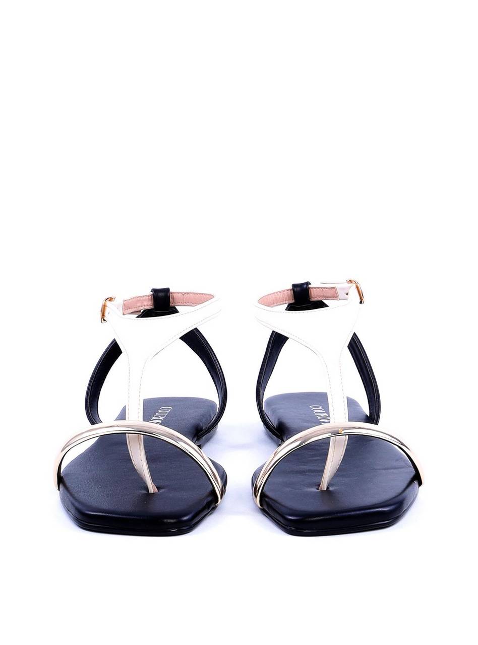 Rasteira Bicolor com Tira Fina - Preta SDI-11729 - PR