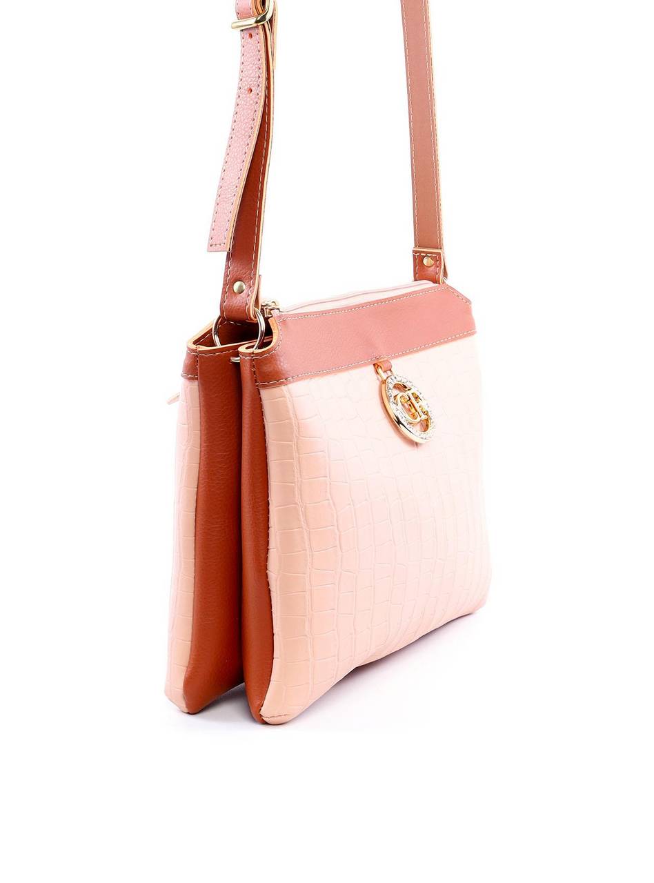 Bolsa Tote Quadrada Charm CF em Strass - Nude BSI-6040 - NU