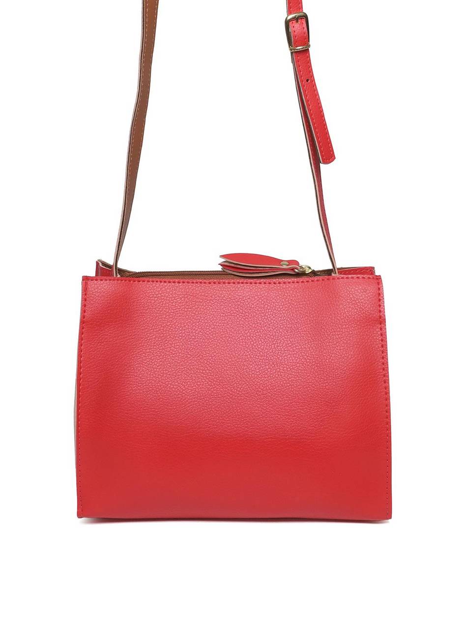 Bolsa Tote Transversal com Ziper - Vermelha BSI-5052 - VE