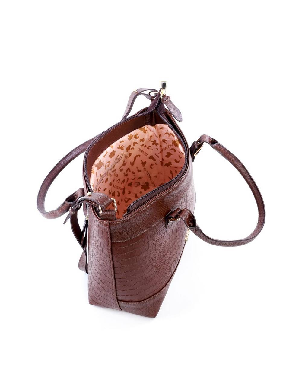 Bolsa Tote Transversal com Alça Dupla com Fivelas - Cacau BSI-6085 - CA