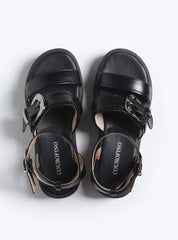 Sandália Feminina Papete Tachas Diversas - Preta SDI-11567 - PR