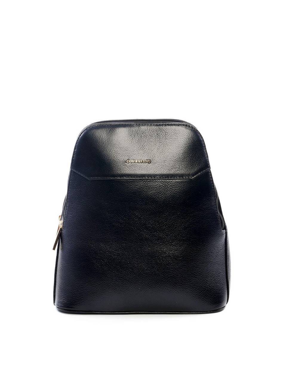 Mochila Feminina Casual em Couro com Duas Divisórias - Preta MEI-448 - PR