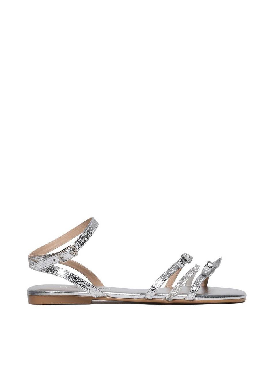 Rasteira Laços com Tiras em Strass - Prata SDI-11686 - PT