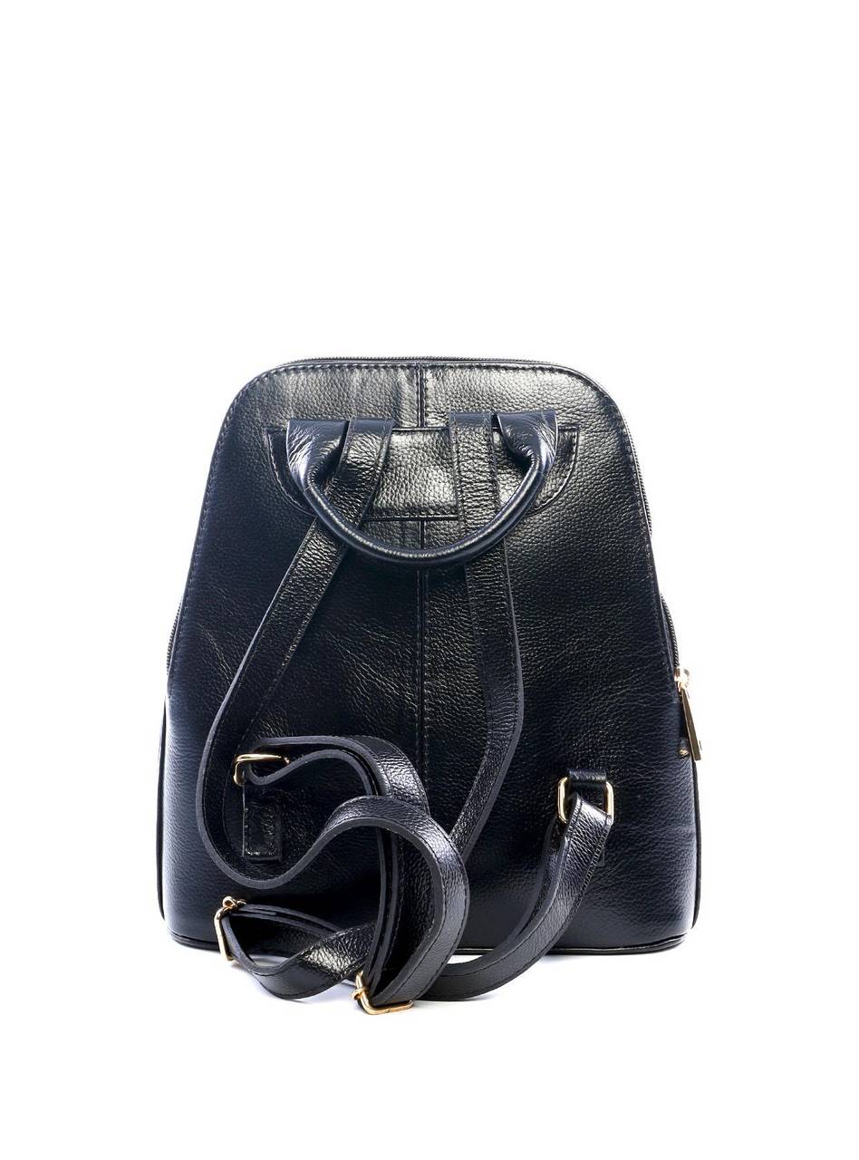 Mochila Feminina Casual em Couro com Duas Divisórias - Preta MEI-448 - PR