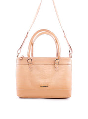 Bolsa Tote Transversal com Alça Dupla com Fivelas - Nude BSI-6085 - NU