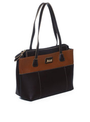 Bolsa Tote Tiracolo com Bolso Frontal e Zipper - Cacau BSI-5976 - CA