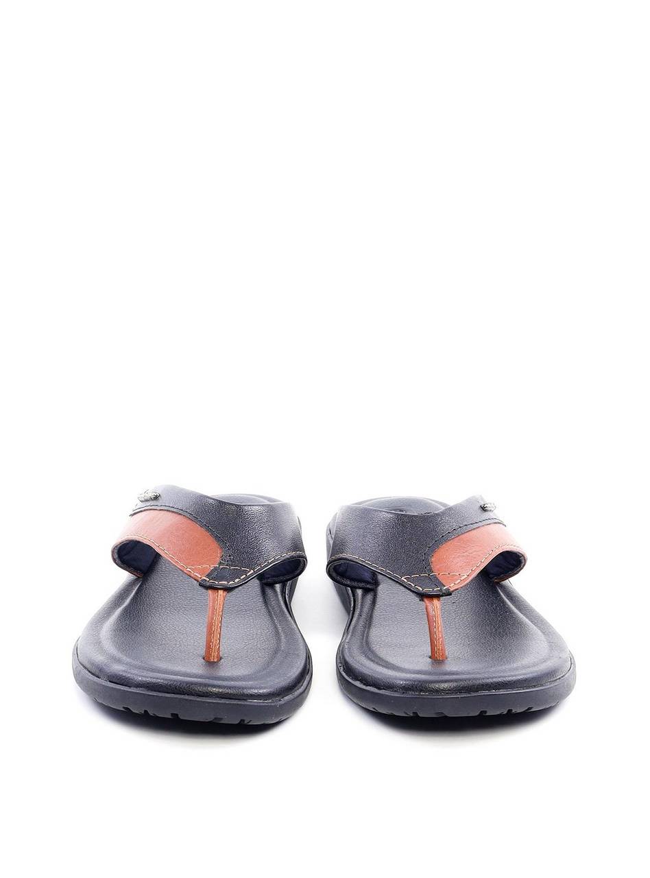 Chinelão Masculino de Dedo em Couro com Placa - Preta SDI-11769 - PR