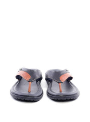 Chinelão Masculino de Dedo em Couro com Placa - Preta SDI-11769 - PR