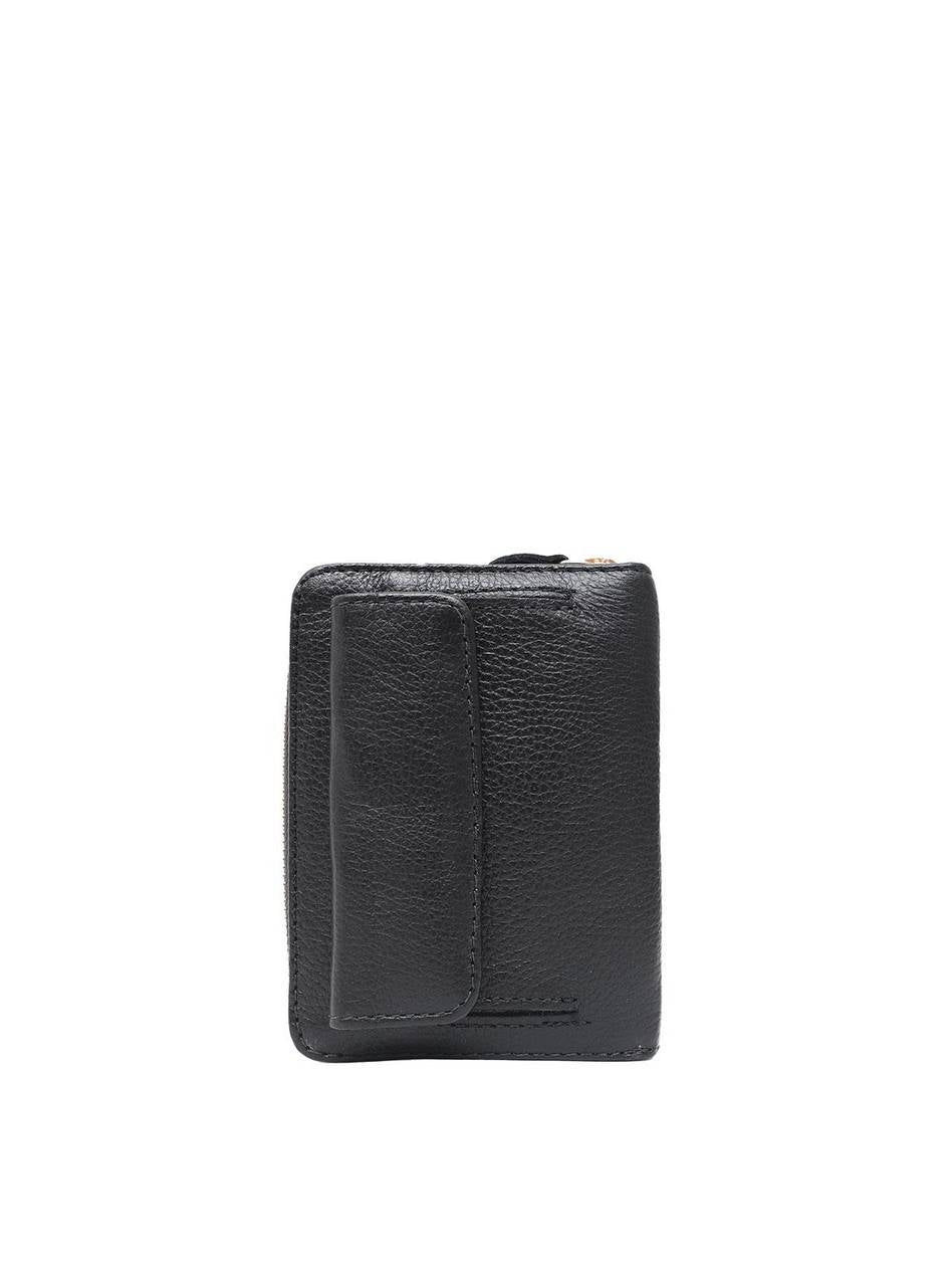 Carteira Feminina Couro Média Porta Cartão Preta CAI-792 - PR