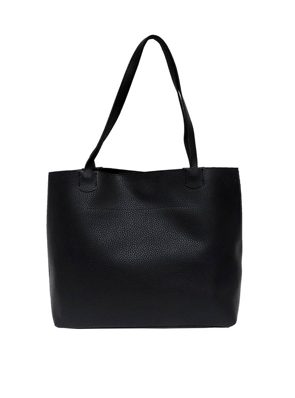 Bolsa Shopper Média Tiracolo Frente Lisa Preta BSI-5139 - PR