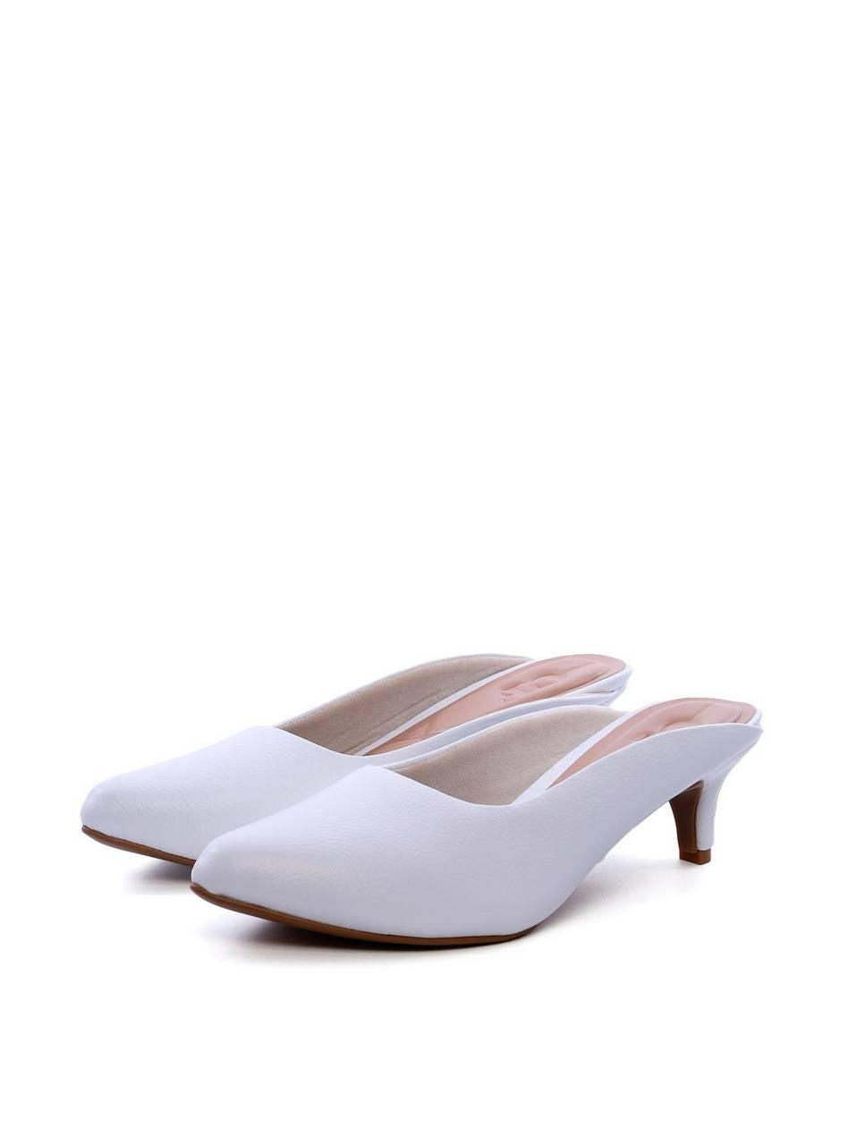Sandália Mule Salto Kitten - Branca SDI-11739 - BR