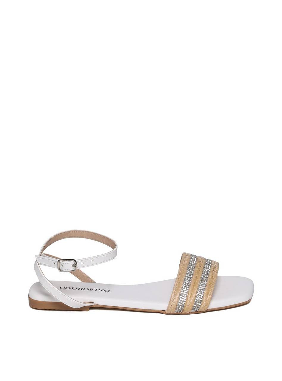 Sandália Feminina Rasteira Rosto Palha - Branca SDI-11641 - BR