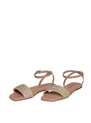 Sandália Feminina Rasteira Rosto Palha - Nude SDI-11641 - NU
