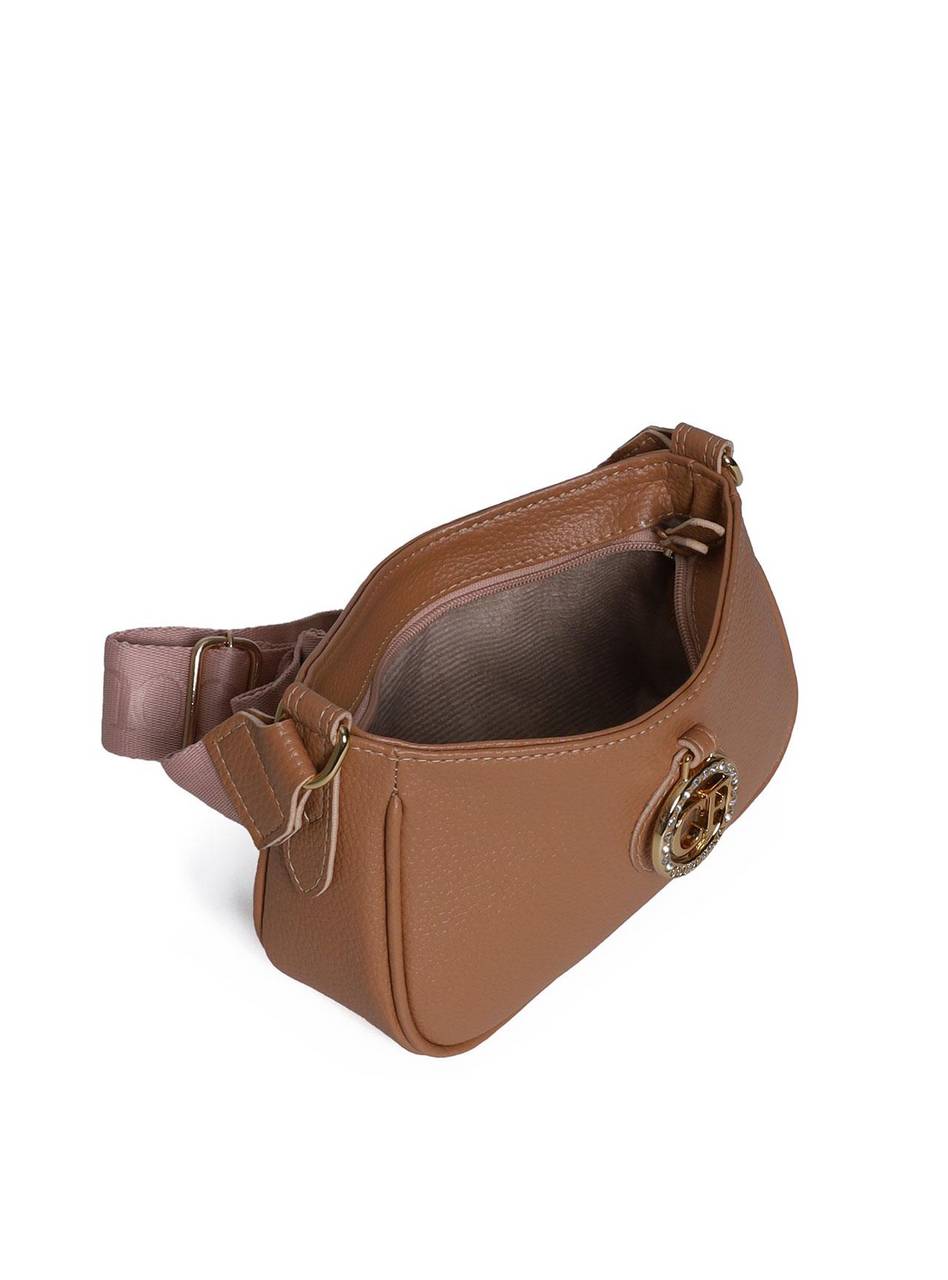 Bolsa Hobo Transversal com Bag Charm - Nude BSI-5977 - NU