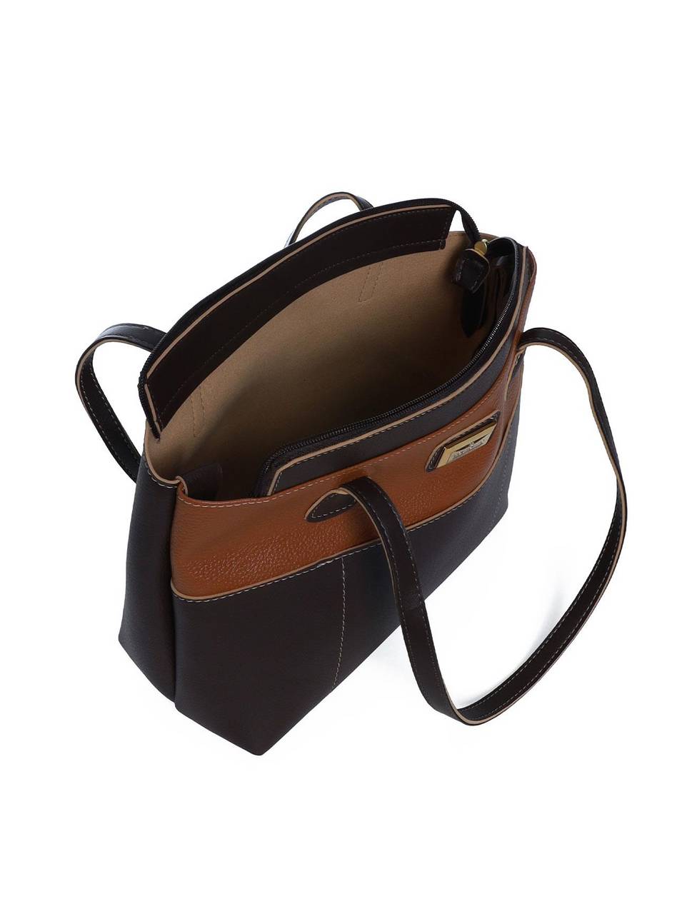 Bolsa Tote Tiracolo com Bolso Frontal e Zipper - Cacau BSI-5976 - CA