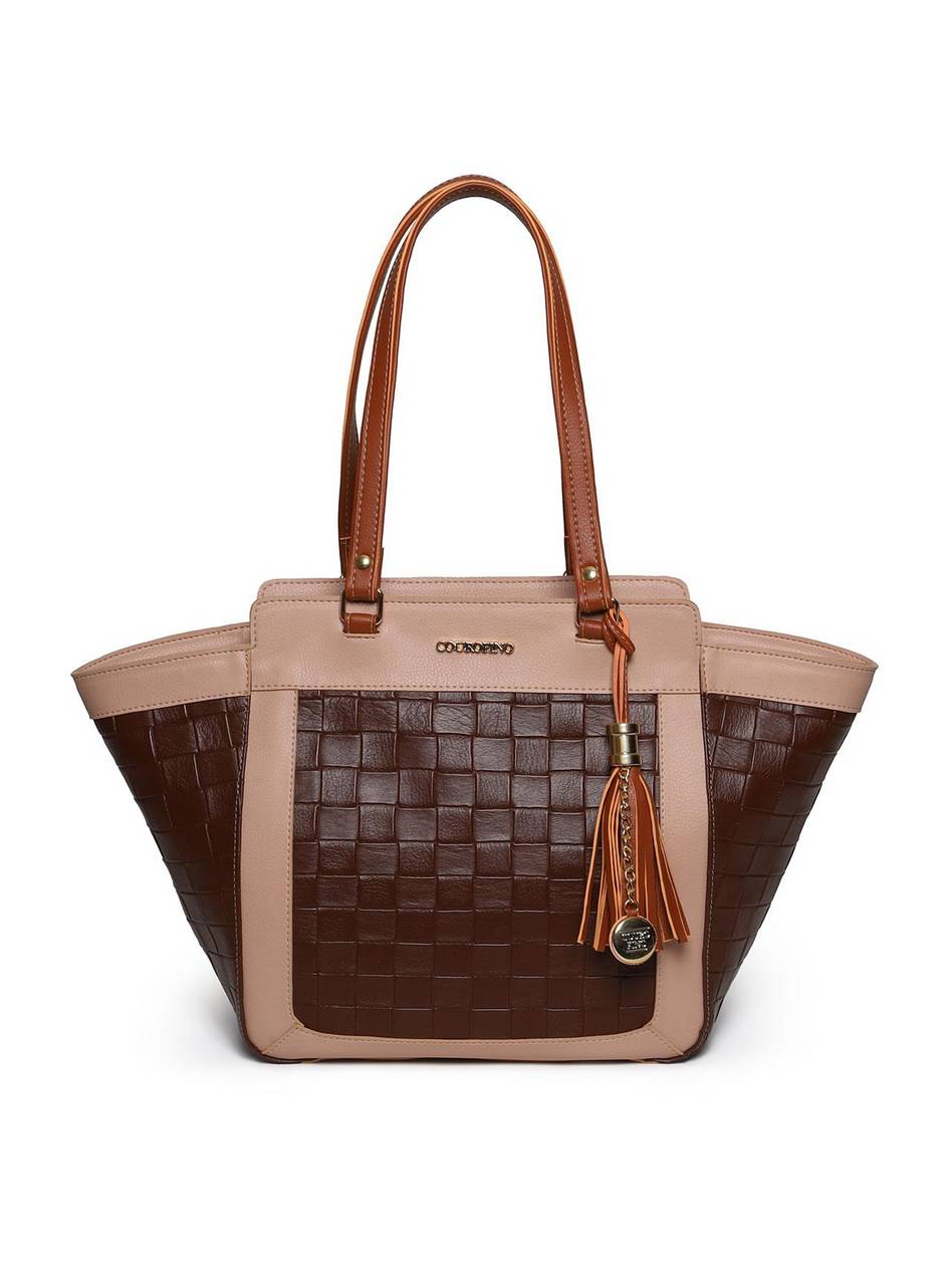 Bolsa Tote Grande Tiracolo Detalhe Barbicacho Cacau - BSI-5973 - CA BSI-5973 - CA