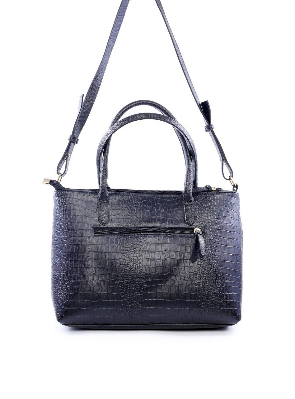 Bolsa Tote Transversal com Alça Dupla com Fivelas - Preta BSI-6085 - PR