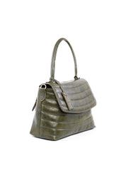 Bolsa Satchel em Matelasse com Bag Charm - Verde BSI-6216 - VD