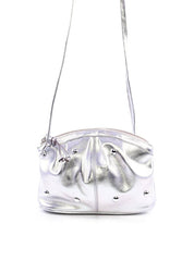 Bolsas Clutch Drapeada com Esferas - Prata BSI-6084 - PT