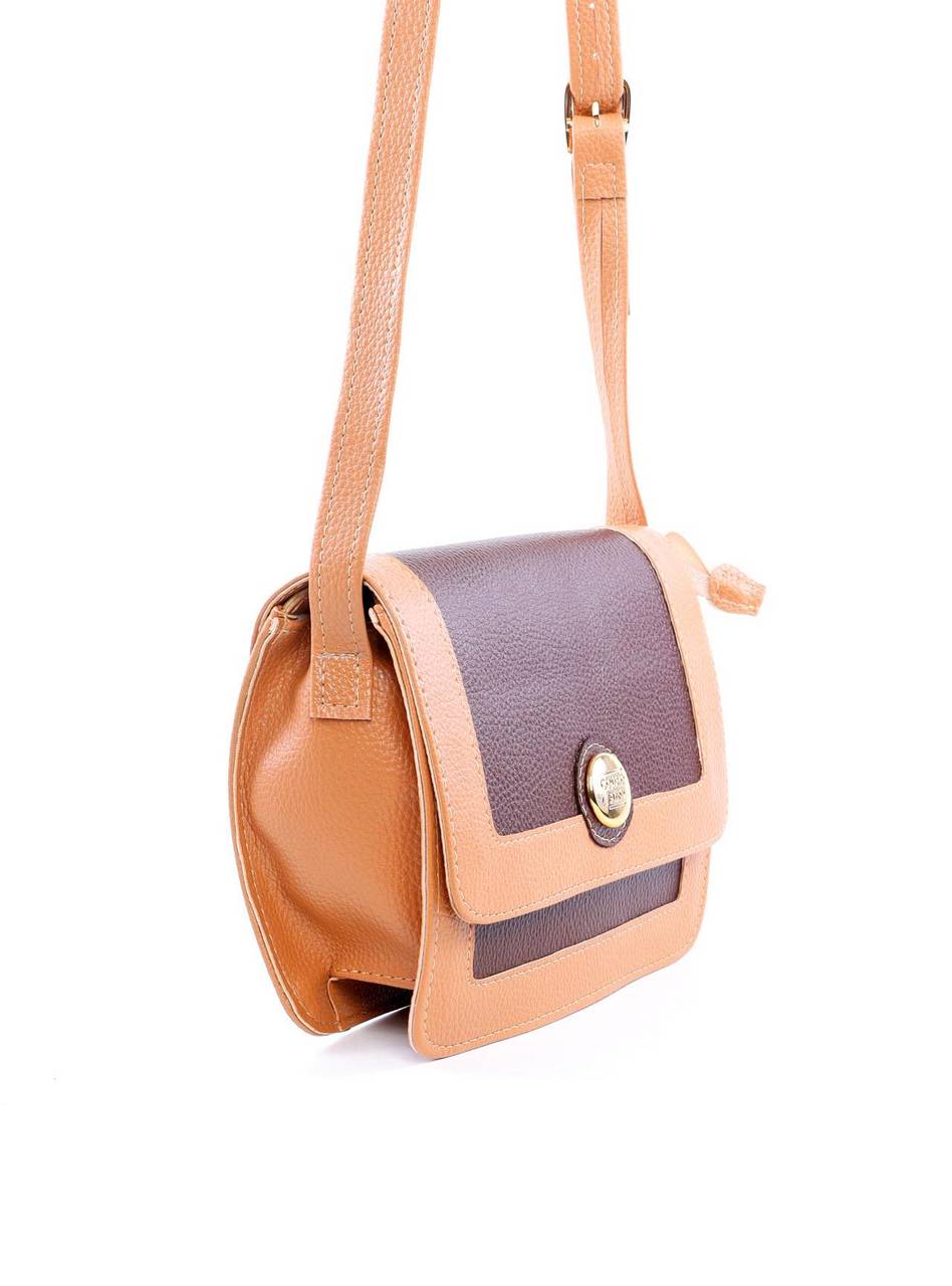 Bolsa Satchel Transversal Bicolor - Nude BSI-6094 - NU