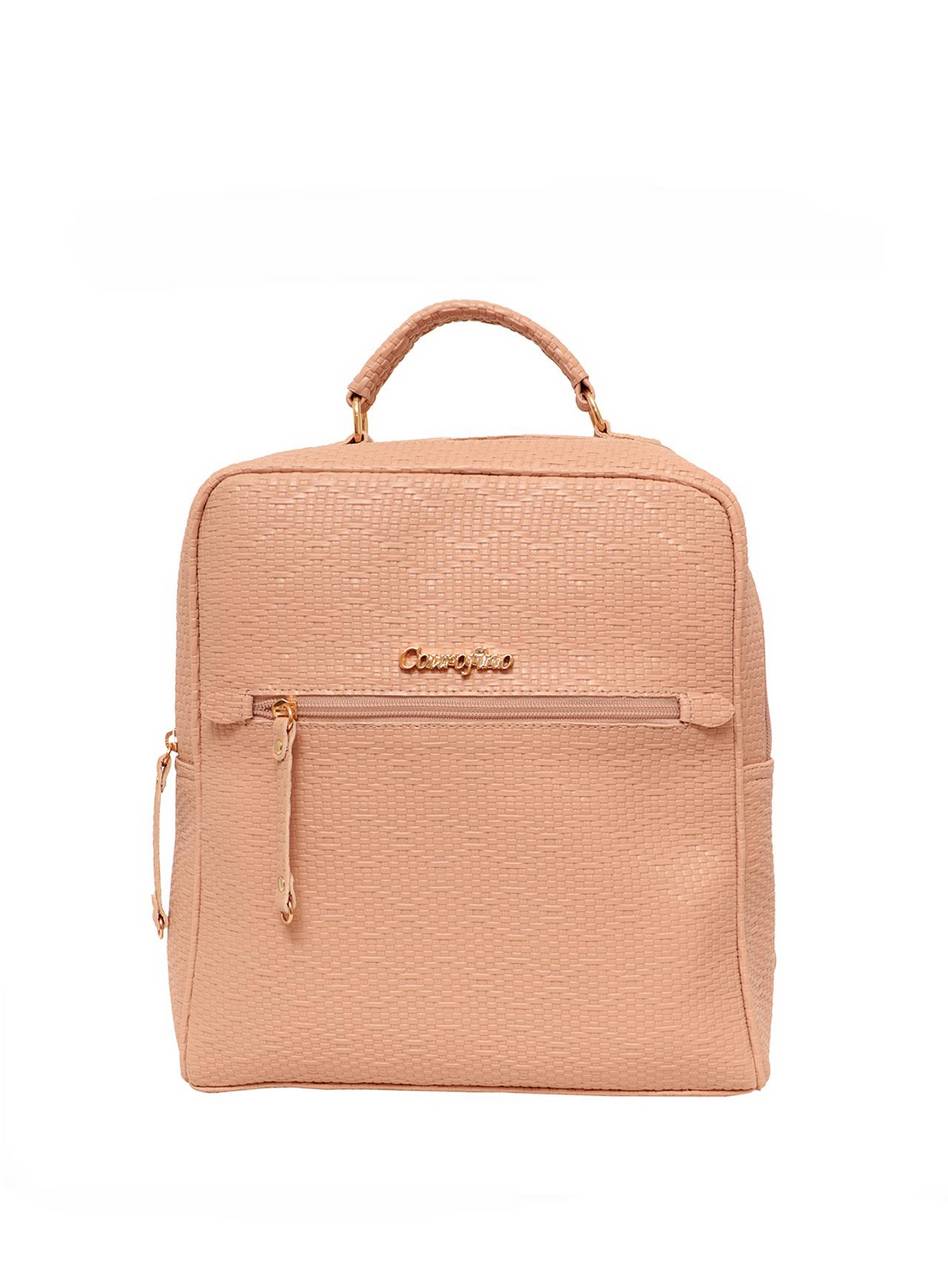 Mochila Casual Grande Ziper Frontal Divisórias Nude MEI-410 - NU