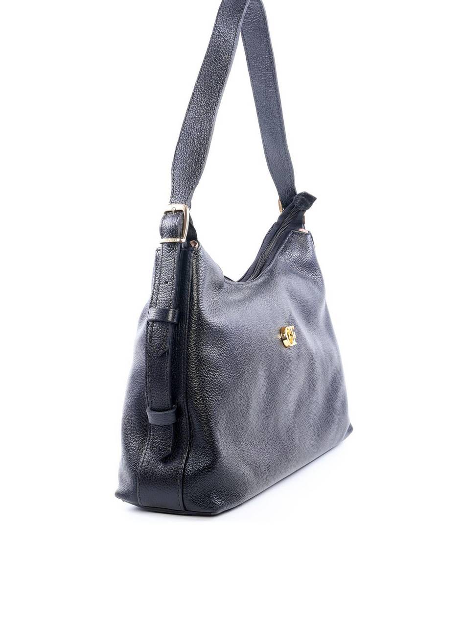 Bolsa Hobo Tiracolo com Fivelas e Passantes - Preta BSI-6063 - PR