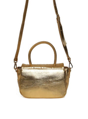 Bolsa Satchel Pequena Couro Alça Dupla - Ouro BSI-5978 - AU