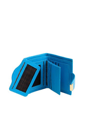 Carteira Feminina Clássica Couro Fecho Grande Azul CAI-628 - AZ