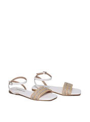Sandália Feminina Rasteira Rosto Palha - Branca SDI-11641 - BR
