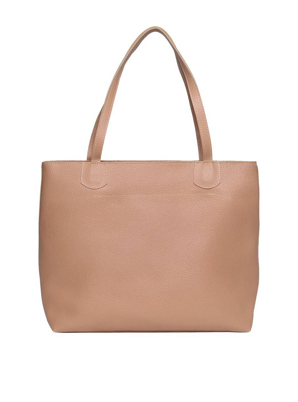 Bolsa Shopper Média Tiracolo Frente Lisa - Nude BSI-5139 - NU
