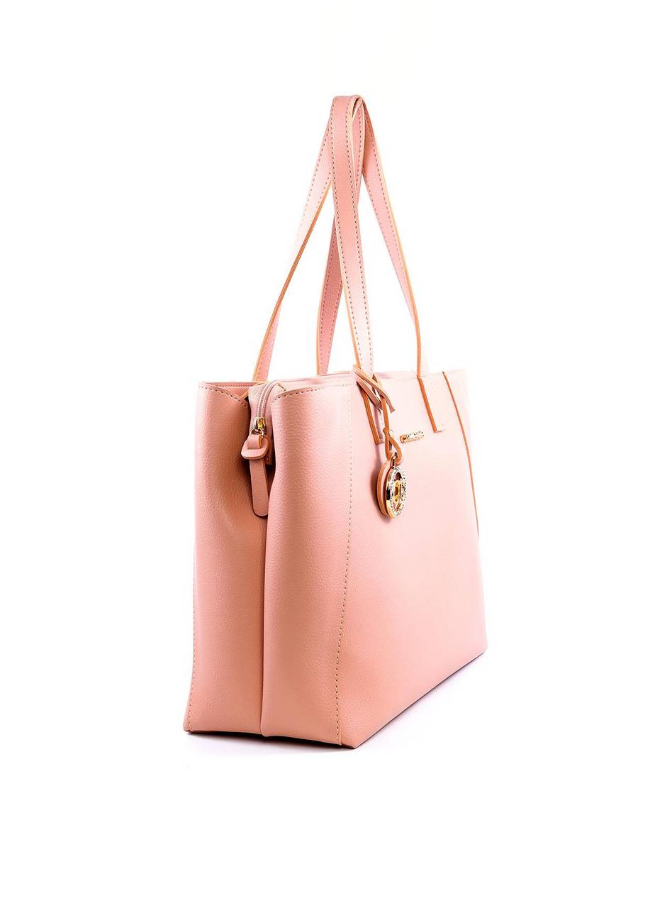 Bolsa Shopper com Charm de Strass - Nude BSI-6048 - NU