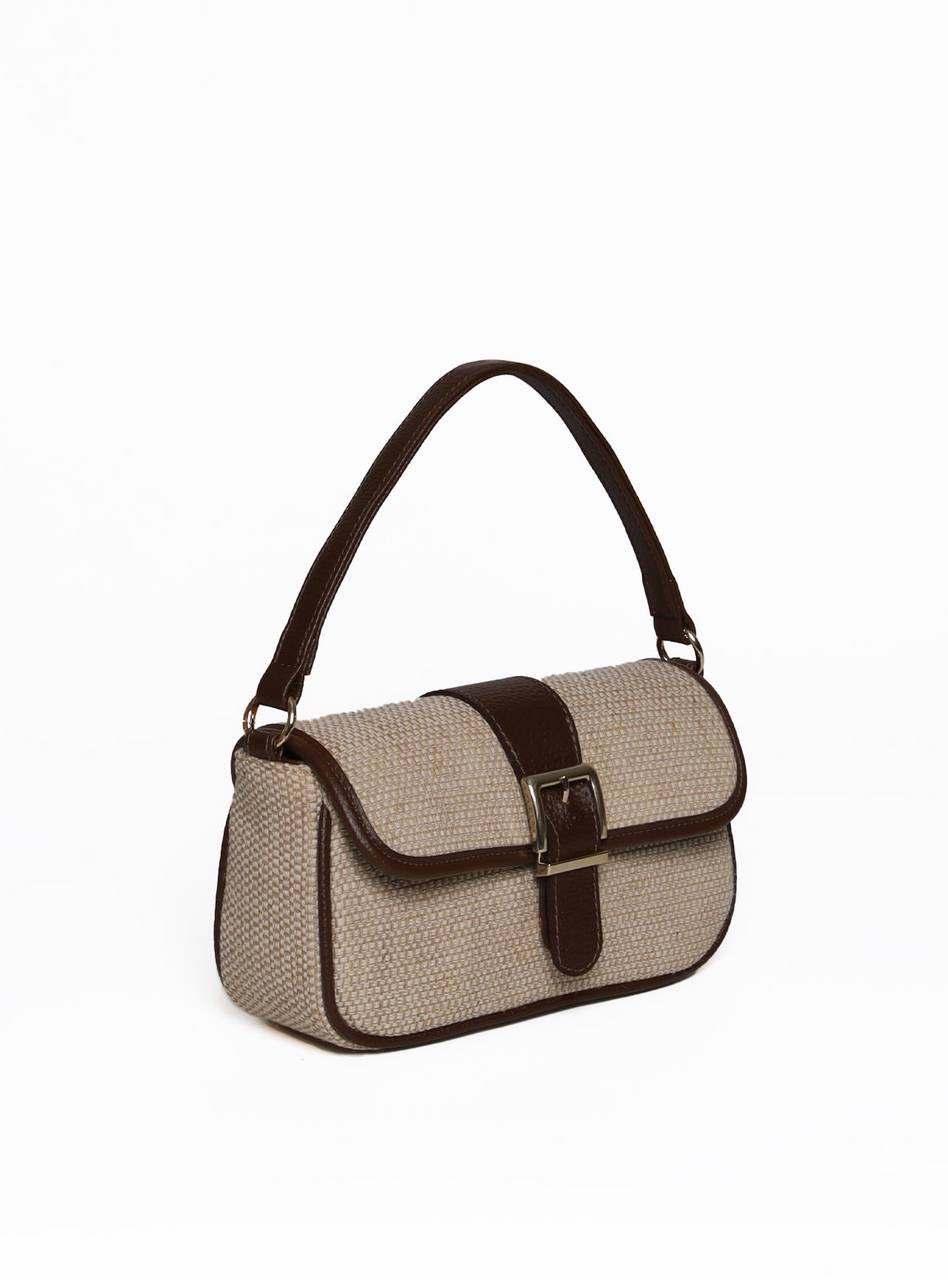 Bolsa Satchel de Mão em Palha Cacau  BSI-5986 - CA