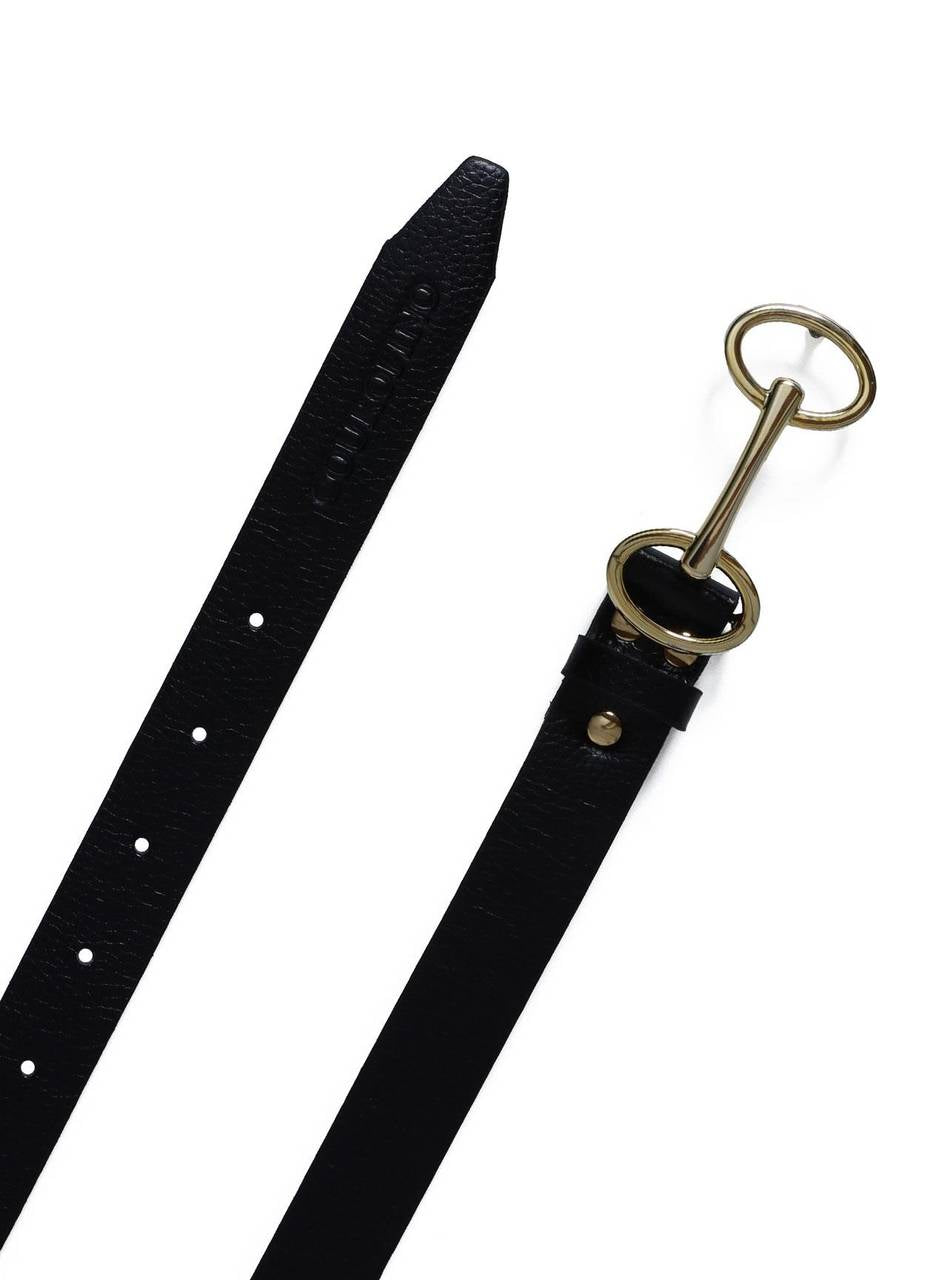 Cinto Feminino em Couro com Fivela Bridão - Preta CTI-973 - PR