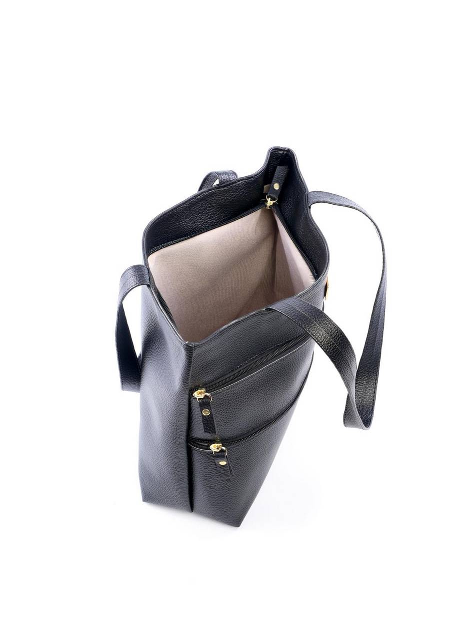 Bolsa Tote Tiracolo com Dois Bolsos Frontais - Preta BSI-6095 - PR